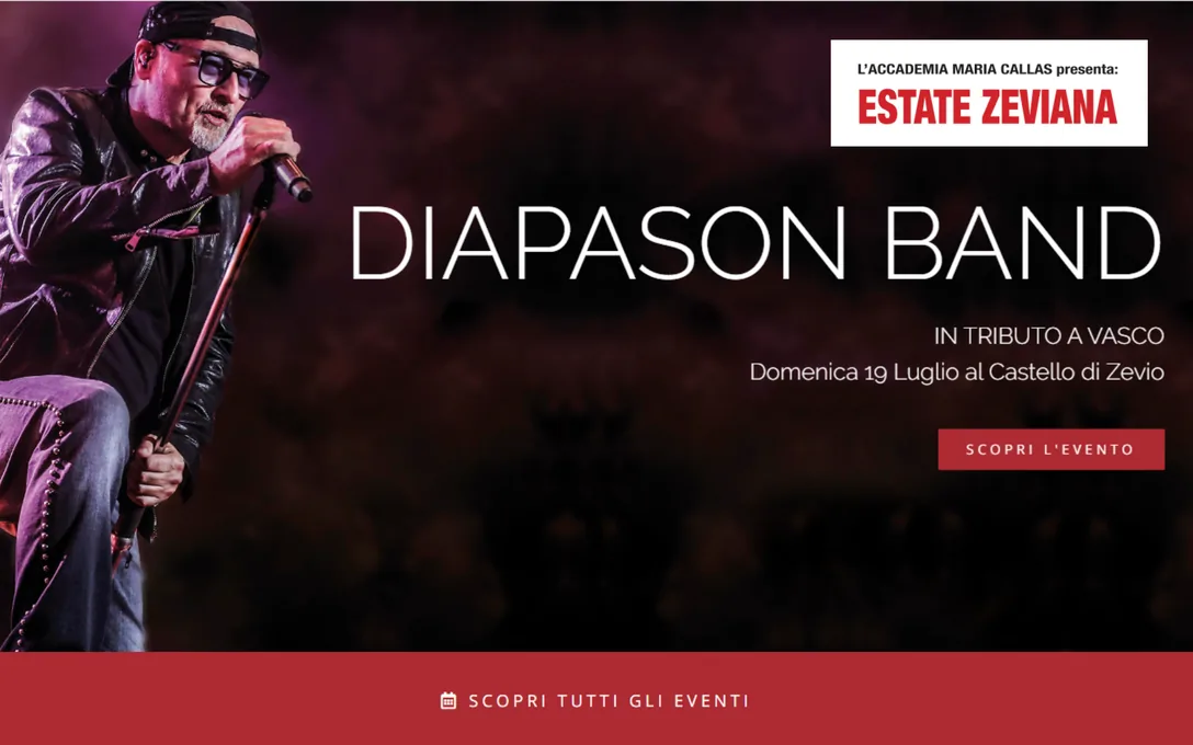 Estate Zeviana: il concerto in apertura del sito, il marchio e la fascia per tutti gli eventi.