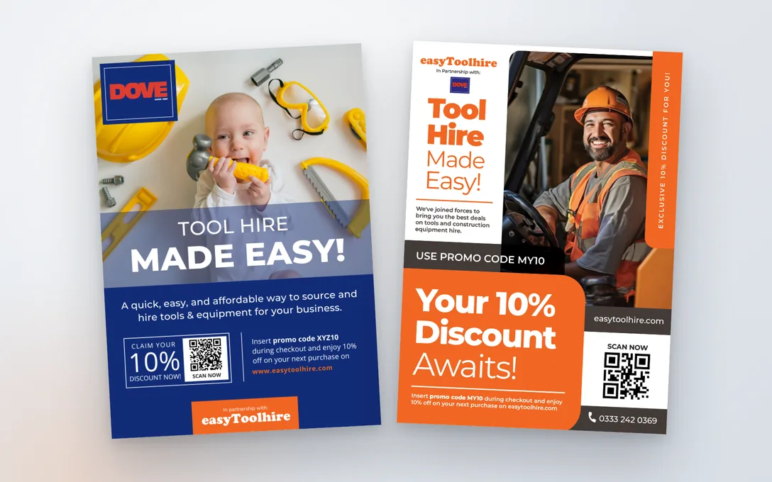 easyNoleggio: due poster per le promozioni con i partner.